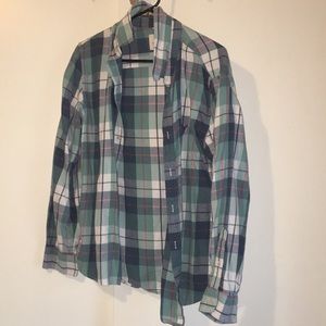 blue, pink and white flannel